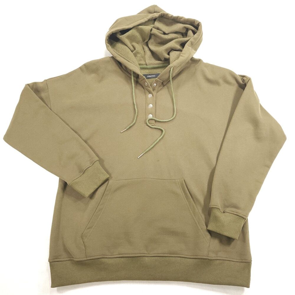 Dokotoo Hoodie Size Large Olive Green Cotton Blend Women's Fair Condition.